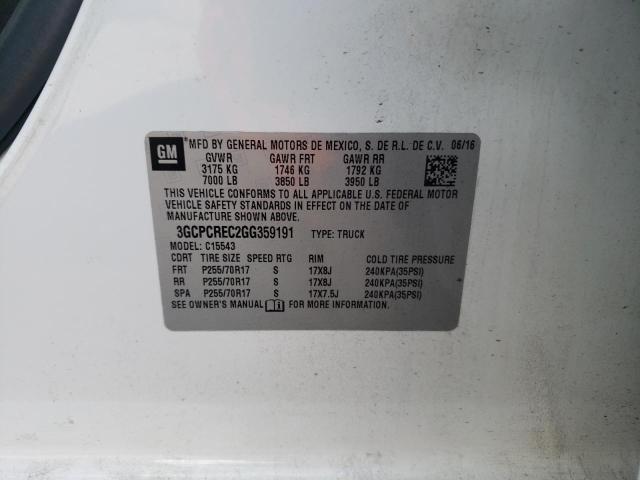 Photo 10 from auction – 2016 CHEVROLET SILVERADO with VIN 3GCPCREC2GG359191