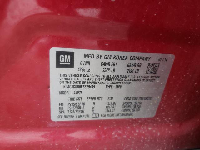 Photo 10 from auction – 2014 BUICK ENCORE with VIN KL4CJCSB8EB679449