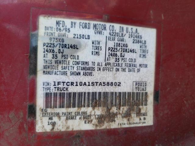 Photo 10 from auction – 1995 FORD RANGER with VIN 1FTCR10A1STA58802