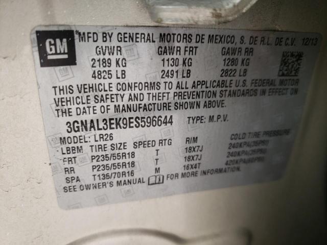 Photo 10 from auction – 2014 CHEVROLET CAPTIVA LT with VIN 3GNAL3EK9ES596644