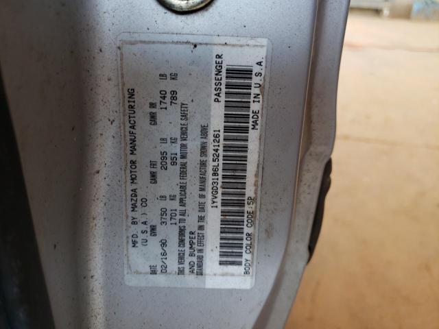 Photo 10 from auction – 1990 MAZDA MX-6 with VIN 1YVGD31B6L5241261
