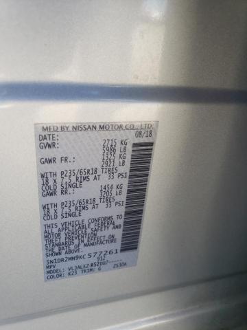 Photo 10 from auction – 2019 NISSAN PATHFINDER with VIN 5N1DR2MN9KC577261