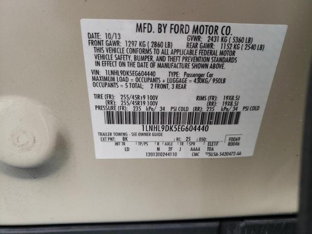 Photo 10 from auction – 2014 LINCOLN MKS with VIN 1LNHL9DK5EG604440