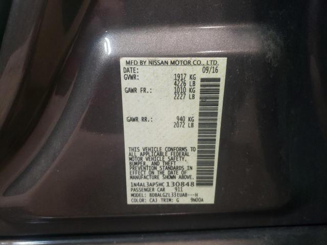 Photo 10 from auction – 2017 NISSAN ALTIMA 2.5 with VIN 1N4AL3AP5HC130848