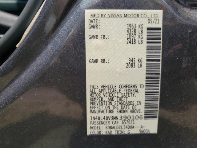 Photo 10 from auction – 2021 NISSAN ALTIMA S with VIN 1N4BL4BV3MN390106