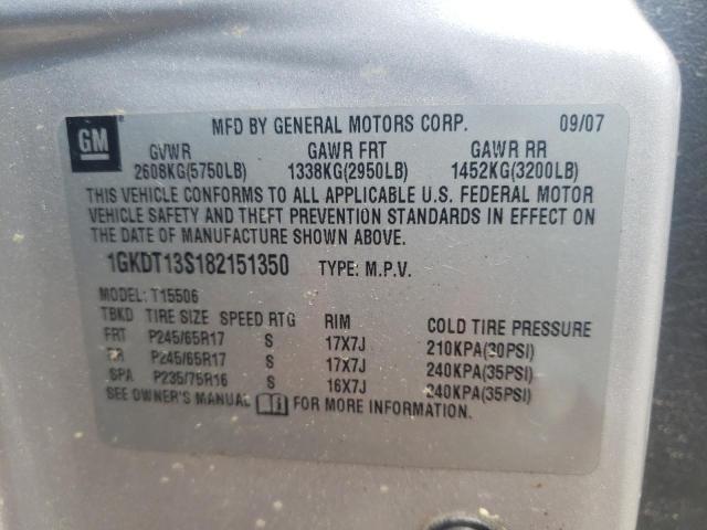 Photo 10 from auction – 2008 GMC ENVOY with VIN 1GKDT13S182151350