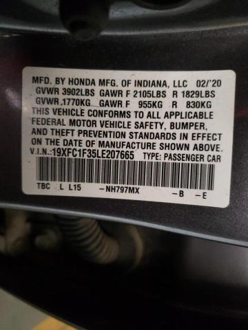 Photo 10 from auction – 2020 HONDA CIVIC EX with VIN 19XFC1F35LE207665