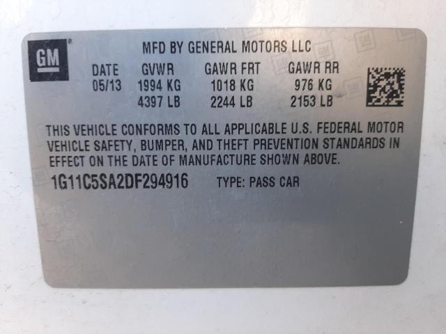 Photo 10 from auction – 2013 CHEVROLET MALIBU 1LT with VIN 1G11C5SA2DF294916