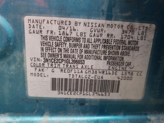 Photo 10 from auction – 2016 NISSAN VERSA NOTE with VIN 3N1CE2CP1GL396653