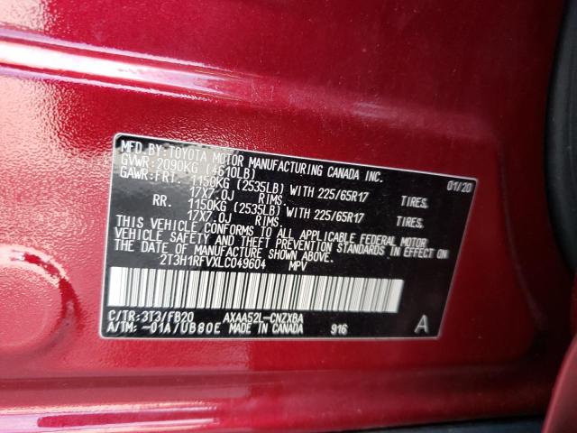 Photo 10 from auction – 2020 TOYOTA RAV4 LE with VIN 2T3H1RFVXLC049604