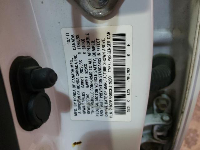 Photo 10 from auction – 2012 HONDA CIVIC EX with VIN 2HGFB2F88CH319290