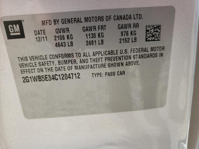 Photo 10 from auction – 2012 CHEVROLET IMPALA with VIN 2G1WB5E34C1204712