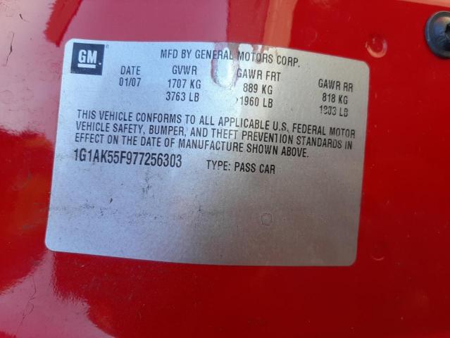 Photo 10 from auction – 2007 CHEVROLET COBALT LS with VIN 1G1AK55F977256303