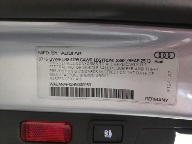 Photo 10 from auction – 2017 AUDI A4 PREMIUM with VIN WAUANAF42HN030960