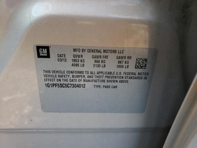 Photo 10 from auction – 2012 CHEVROLET CRUZE LT with VIN 1G1PF5SC5C7304012