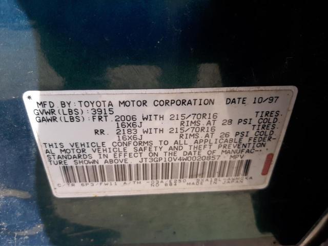 Photo 10 from auction – 1998 TOYOTA RAV4 with VIN JT3GP10V4W0020857