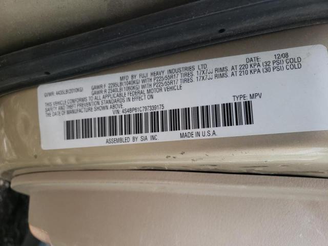 Photo 10 from auction – 2009 SUBARU OUTBACK with VIN 4S4BP61C797339175