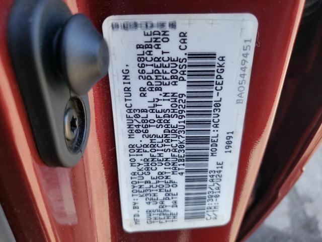 Photo 10 from auction – 2003 TOYOTA CAMRY LE with VIN 4T1BE30K73U199229