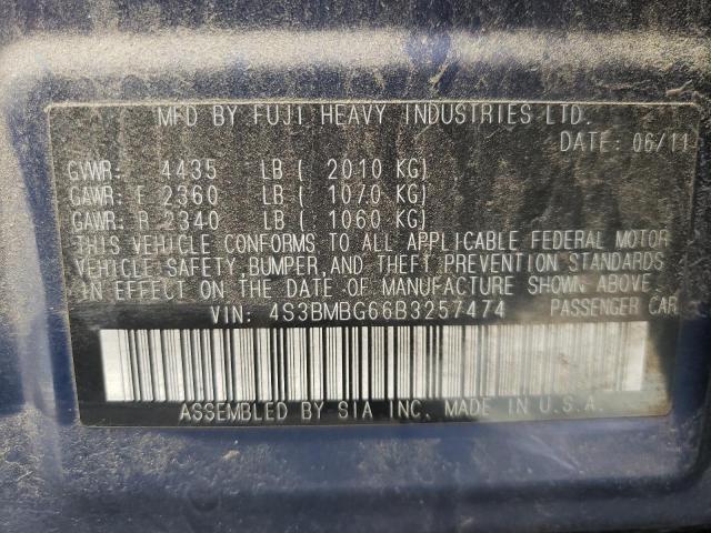 Photo 10 from auction – 2011 SUBARU LEGACY with VIN 4S3BMBG66B3257474