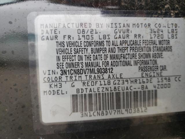 Photo 10 from auction – 2021 NISSAN VERSA S with VIN 3N1CN8DV7ML903812