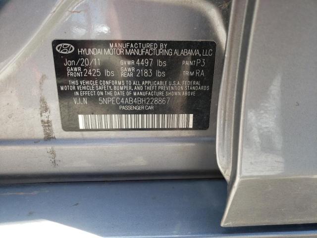 Photo 10 from auction – 2011 HYUNDAI SONATA SE with VIN 5NPEC4AB4BH228867
