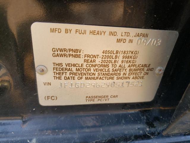 Photo 10 from auction – 2004 SUBARU IMPREZA WR with VIN JF1GD29624G517521