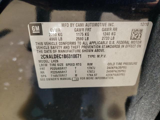 Photo 10 from auction – 2011 CHEVROLET EQUINOX LT with VIN 2CNALDEC1B6310671
