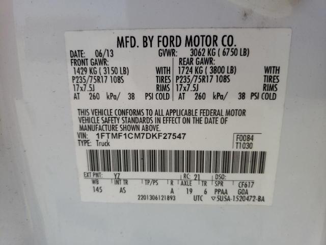 Photo 10 from auction – 2013 FORD F150 with VIN 1FTMF1CM7DKF27547