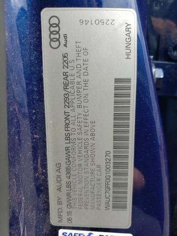 Photo 10 from auction – 2016 AUDI A3 PREMIUM with VIN WAUC7GFF0G1003270