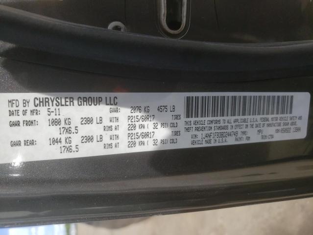 Photo 10 from auction – 2011 JEEP COMPASS SP with VIN 1J4NF1FB3BD244749
