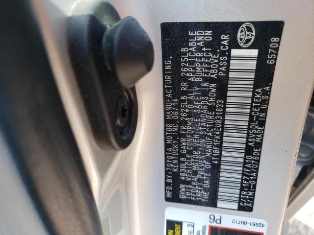Photo 10 from auction – 2014 TOYOTA CAMRY L with VIN 4T1BF1FK4EU831633