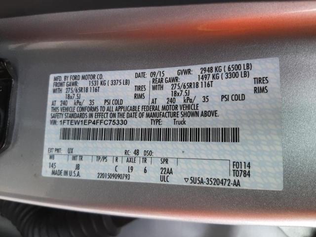 Photo 10 from auction – 2015 FORD F150 SUPER with VIN 1FTEW1EP4FFC75330