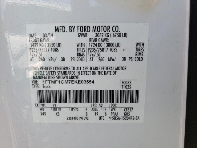 Photo 10 from auction – 2014 FORD F150 with VIN 1FTMF1CM7EKE03554