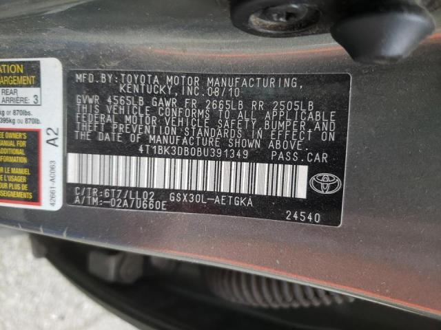Photo 10 from auction – 2011 TOYOTA AVALON with VIN 4T1BK3DB0BU391349