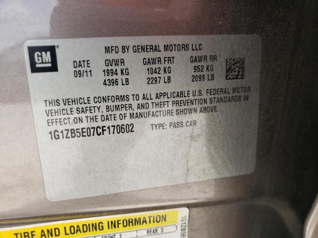 Photo 10 from auction – 2012 CHEVROLET MALIBU LS with VIN 1G1ZB5E07CF170602