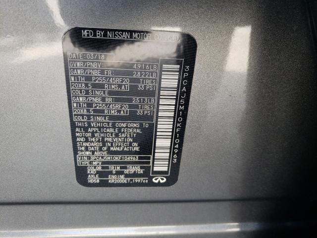 Photo 10 from auction – 2019 INFINITI QX50 with VIN 3PCAJ5M10KF104963