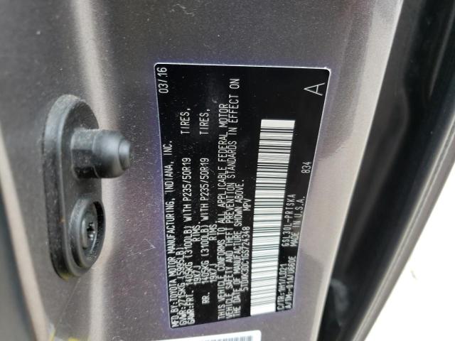 Photo 10 from auction – 2016 TOYOTA SIENNA SE with VIN 5TDXK3DC1GS724348