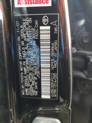 Photo 10 from auction – 2008 TOYOTA YARIS with VIN JTDBT923X84017937