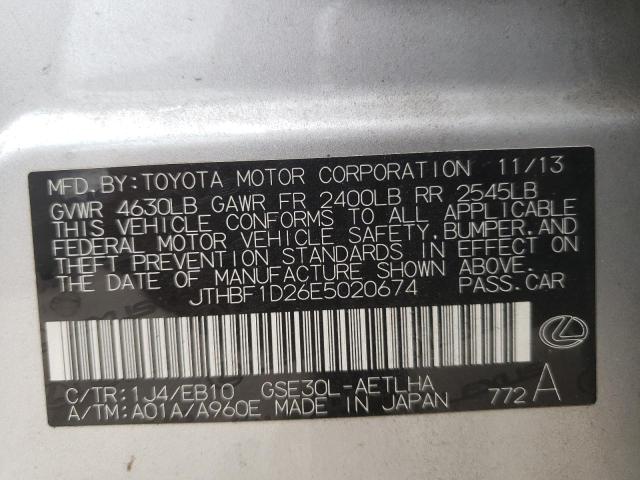 Photo 10 from auction – 2014 LEXUS IS 250 with VIN JTHBF1D26E5020674