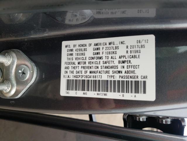 Photo 10 from auction – 2012 HONDA ACCORD LX with VIN 1HGCP2F36CA188173