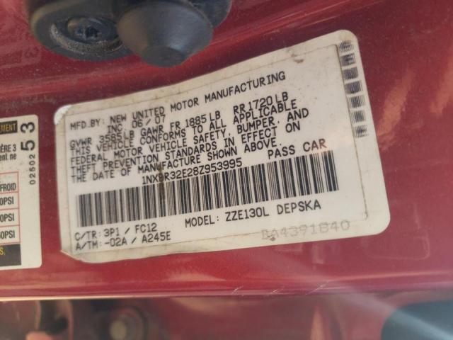 Photo 10 from auction – 2008 TOYOTA COROLLA CE with VIN 1NXBR32E28Z953995
