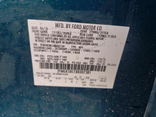 Photo 10 from auction – 2011 FORD FLEX SE with VIN 2FMGK5BC1BBD07381
