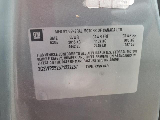 Photo 10 from auction – 2007 PONTIAC GRAND PRIX with VIN 2G2WP552571222257