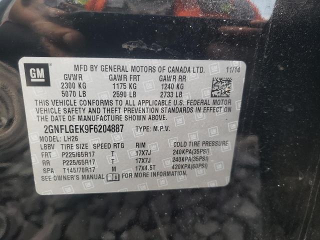 Zdjęcie 10 z aukcji – 2015 CHEVROLET EQUINOX LT z VIN 2GNFLGEK9F6204887