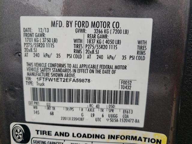Photo 10 from auction – 2014 FORD F150 SUPER with VIN 1FTFW1ET2EFA59878