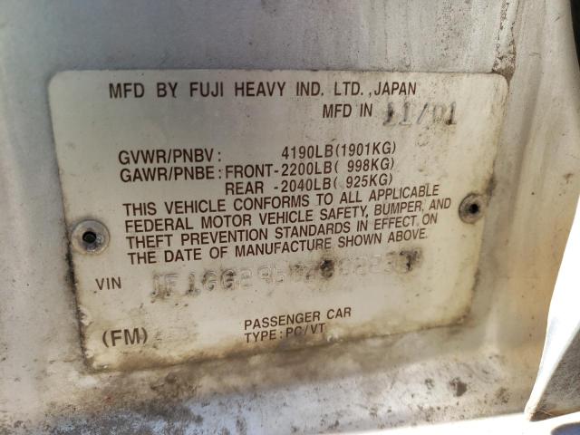 Photo 10 from auction – 2002 SUBARU IMPREZA WR with VIN JF1GG29602G822374