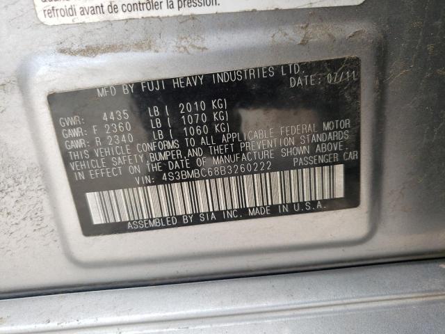 Photo 10 from auction – 2011 SUBARU LEGACY 2.5 with VIN 4S3BMBC68B3260222