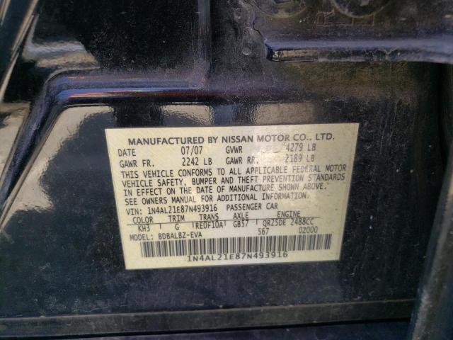 Photo 10 from auction – 2007 NISSAN ALTIMA 2.5 with VIN 1N4AL21E87N493916