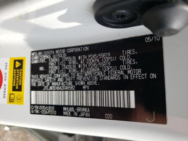 Photo 10 from auction – 2010 TOYOTA HIGHLANDER with VIN JTEJW3EH6A2046582
