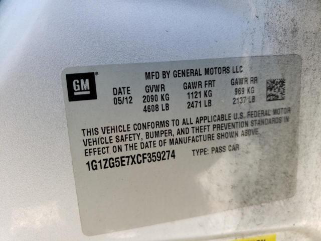 Photo 10 from auction – 2012 CHEVROLET MALIBU LTZ with VIN 1G1ZG5E7XCF359274